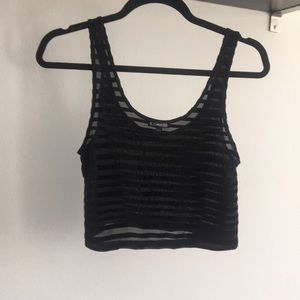 Express Mesh Velvet Crop Top